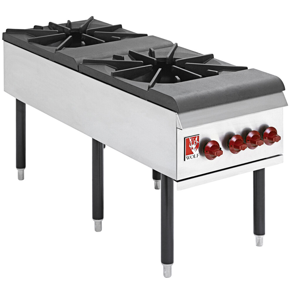 Wolf WSPR2FNAT Natural Gas 2 Burner Countertop Stock Pot Range