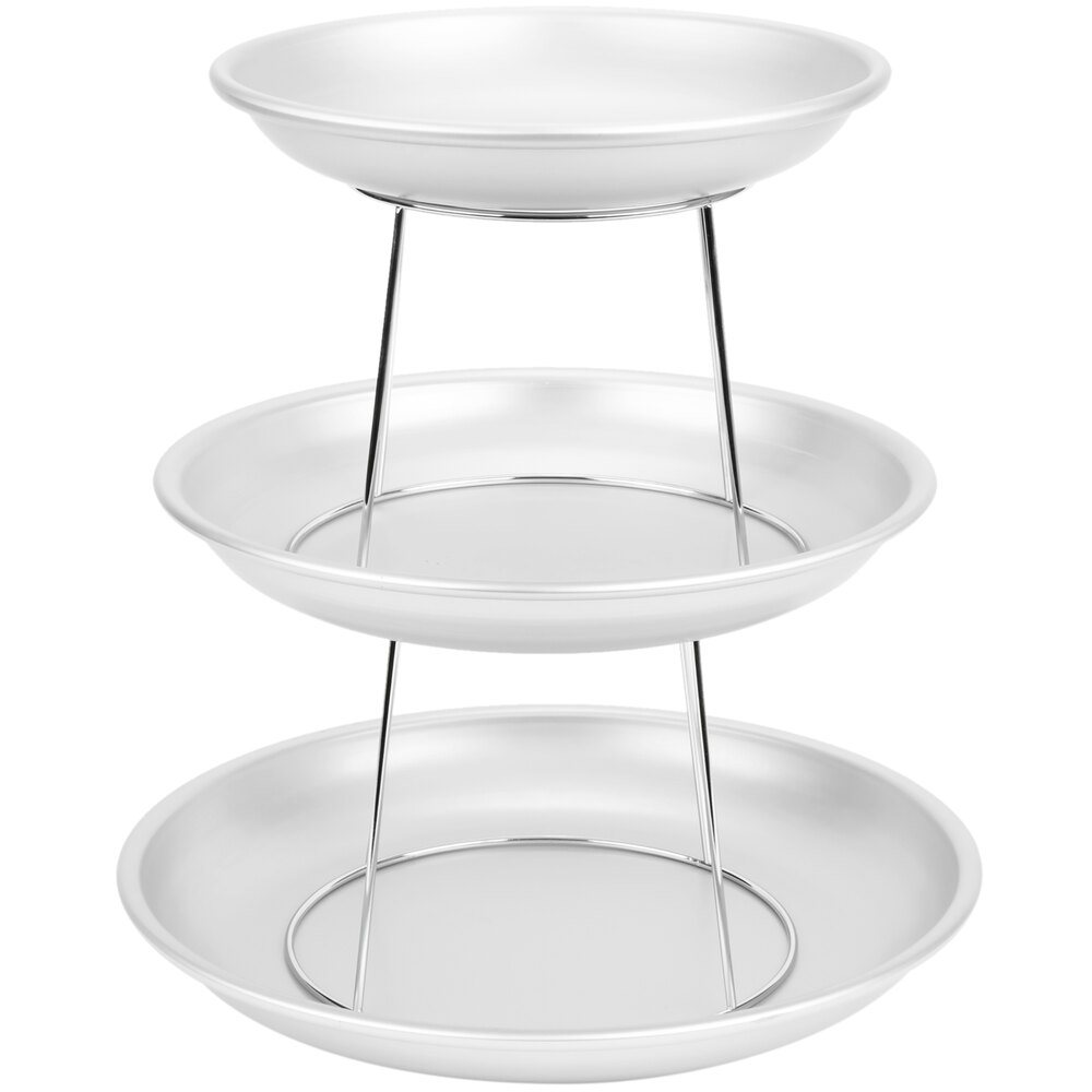 American Metalcraft 3 Tier Seafood Tower Set with Small Aluminum Trays