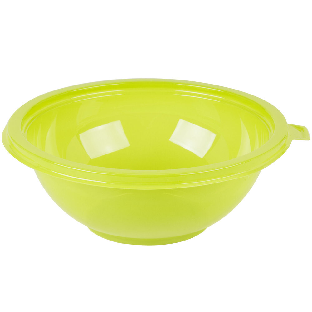 Fineline 5032GRN Super Bowl 32 oz. Green PET Plastic Salad Bowl 100/Case
