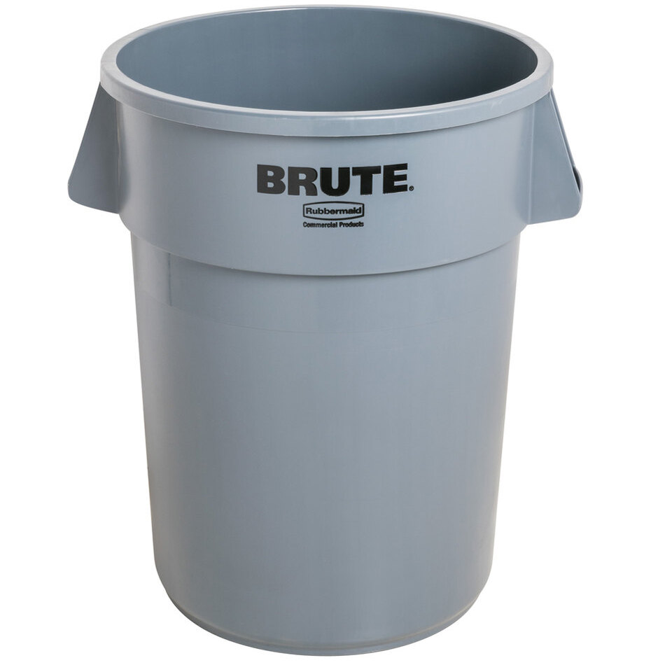 Rubbermaid Brute Récipient 37,9L Gris - Poubelle Rond Solide Avec Poignées