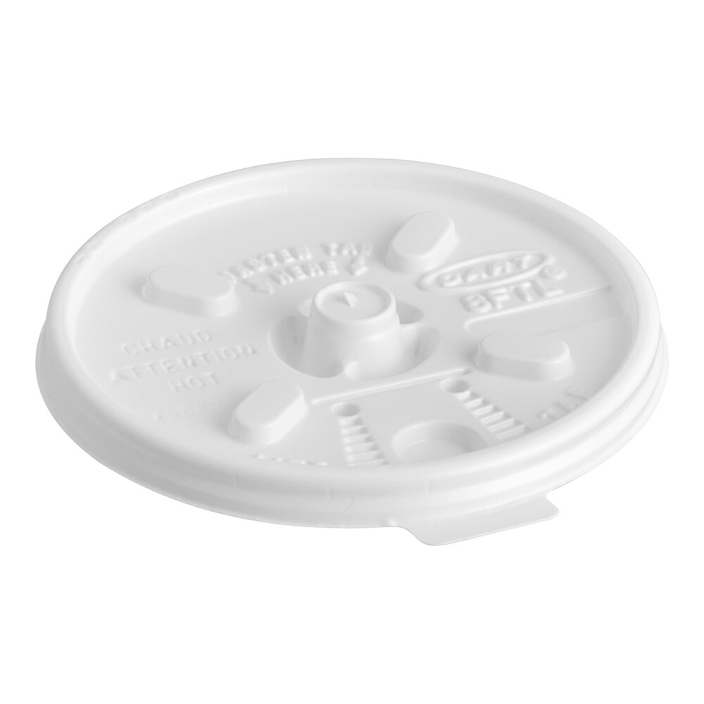 Dart 8FTL White Lift'N'Lock Lid - 1,000/Case