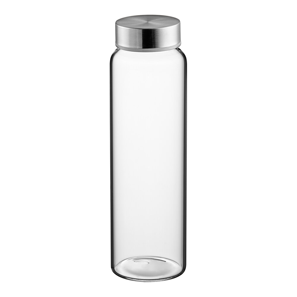 Libbey 33 oz. Glass Water Bottle with Metal Lid - 12/Case
