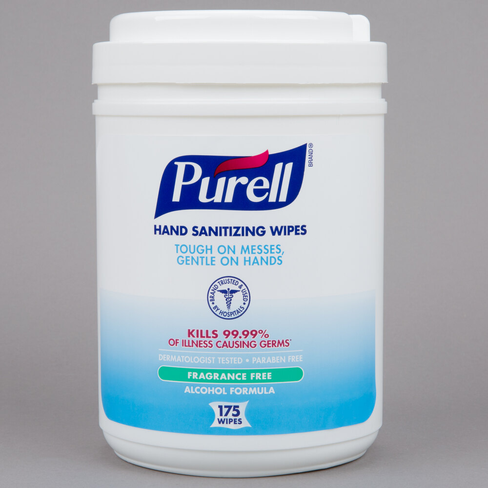 Purell® 903106 Alcohol Formulation Sanitizing Wipes 175 Count Canister