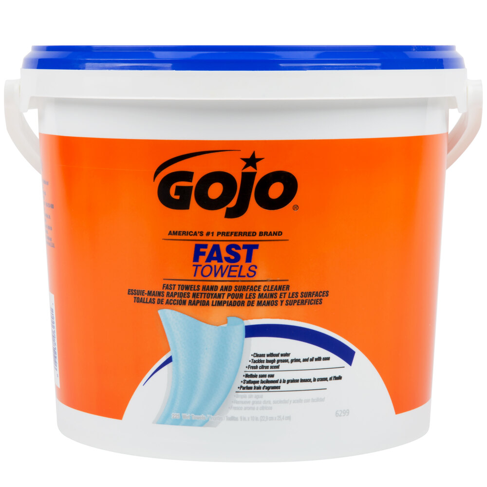 GOJO® 629902 Fast Towels Hand Cleaning Wipes 225 Count Bucket