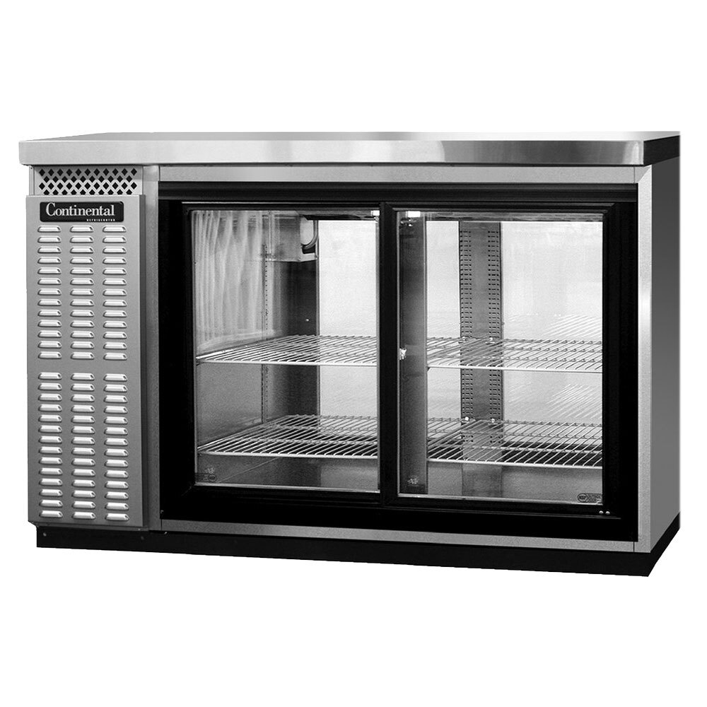 Continental Refrigerator BB50SNSSSGDPT 50" Stainless Steel Shallow Depth PassThrough Sliding