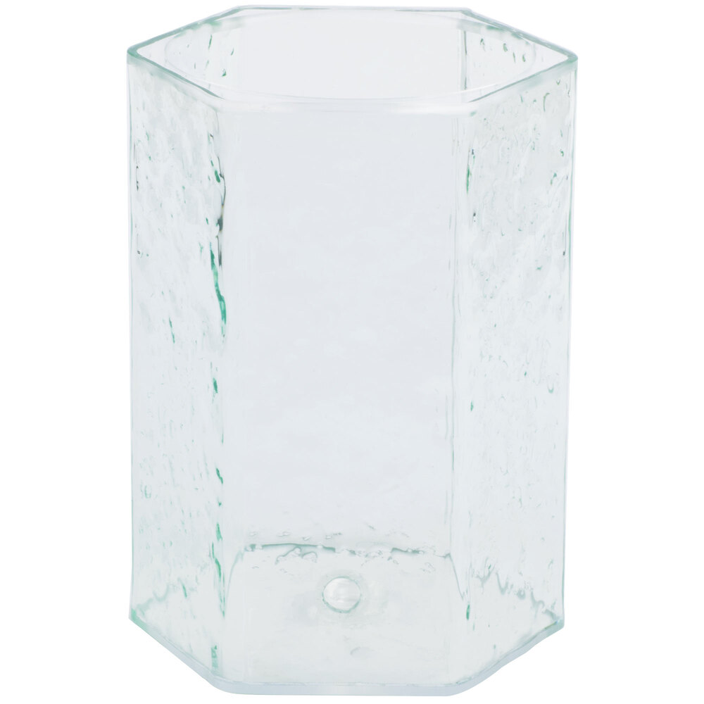 Cal-Mil 1228-4 Glacier Faux Glass Straw Holder - 4 3/4 x 4 3/4 x 5 1/2