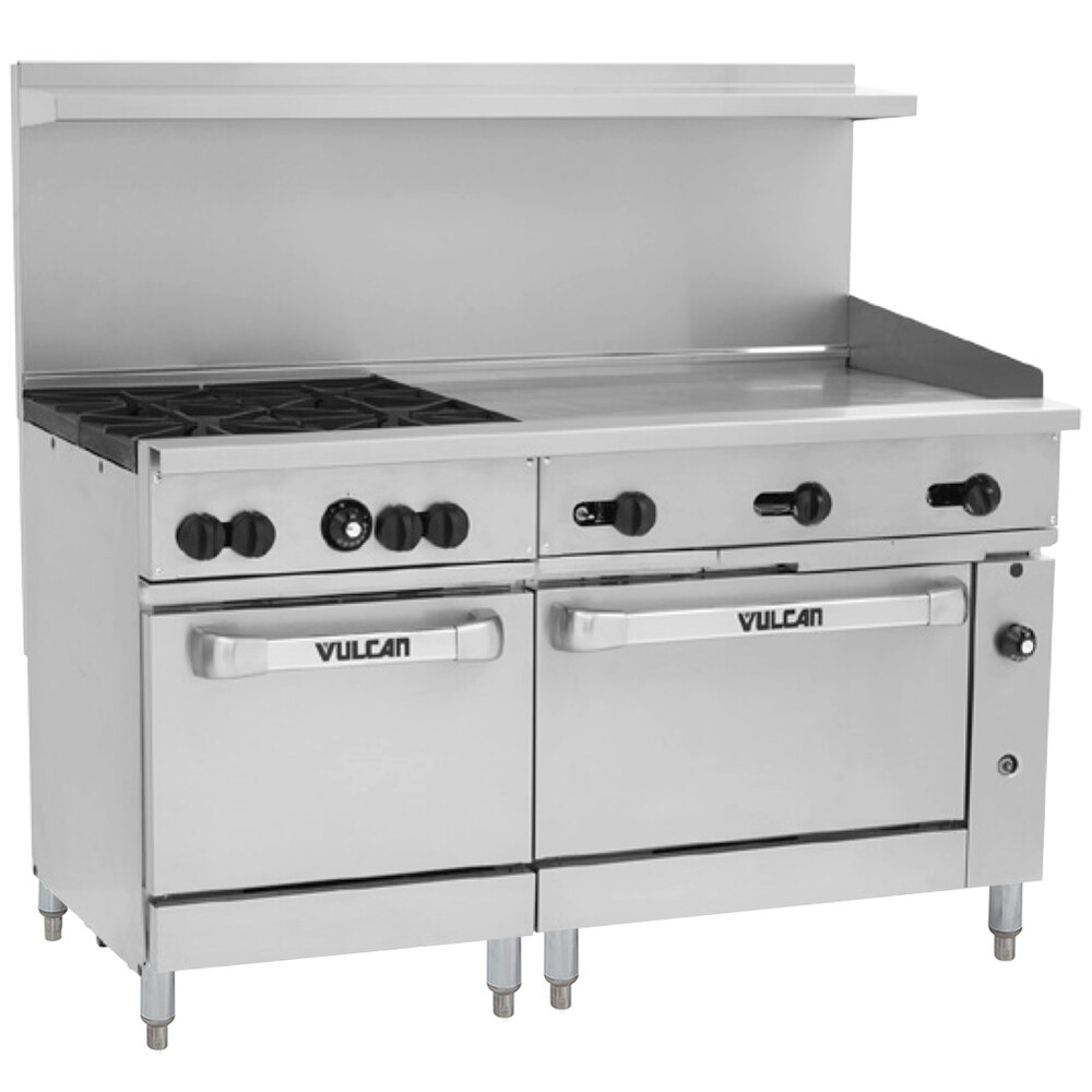 Vulcan 60SS-4B36GP Endurance Liquid Propane 4 Burner 60" Range with 36