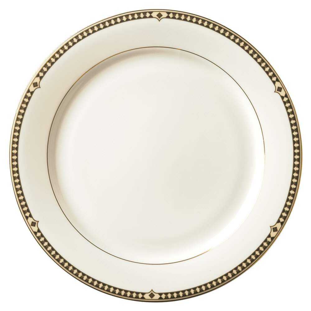 Syracuse China 911191001 Baroque 10 1/2" Bone China Dinner Plate 12/Case