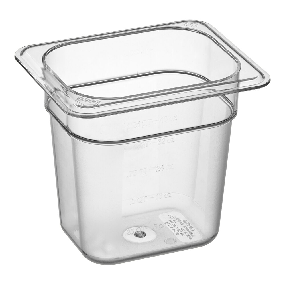 Cambro 86CW135 Camwear® 1/8 Size Clear Polycarbonate Food Pan - 6