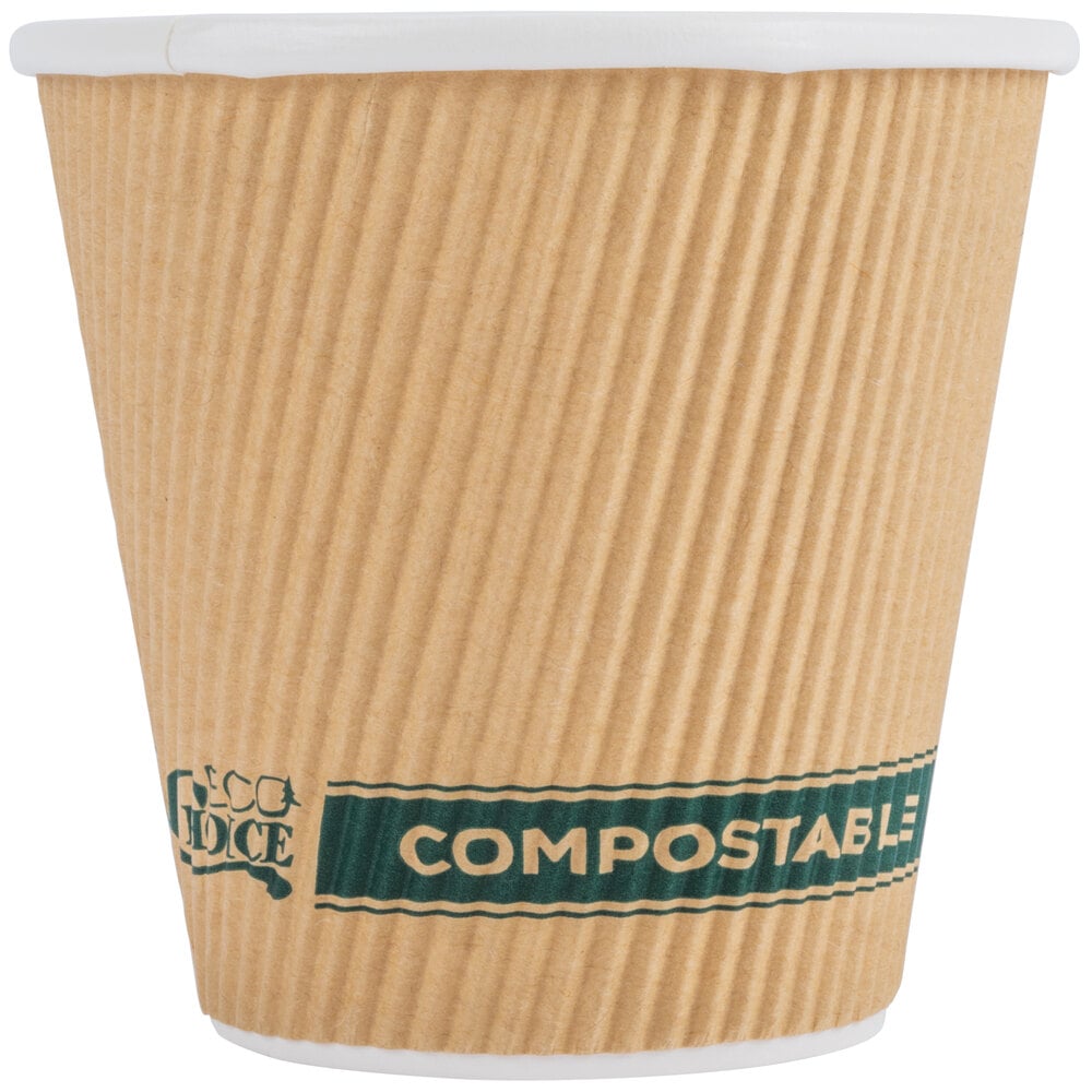 Biodegradable & Compostable Paper Cups 8oz Eco Friendly **choose quantity** 