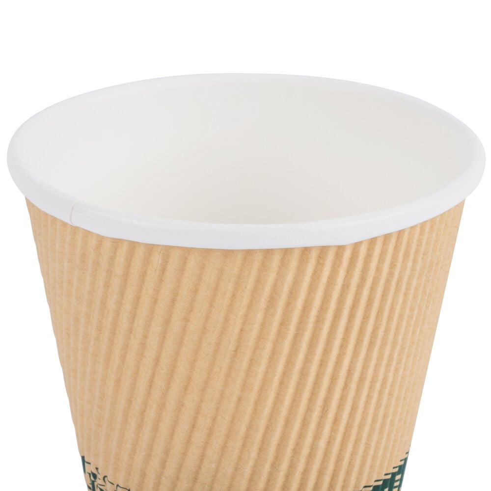 EcoChoice 8 oz. Squat Double Wall Kraft Compostable Paper Hot Cup - 25/Pack