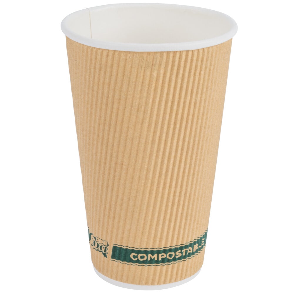 EcoChoice Kraft Paper Food Cup with Vented Lid 16 oz. - 25/Pack