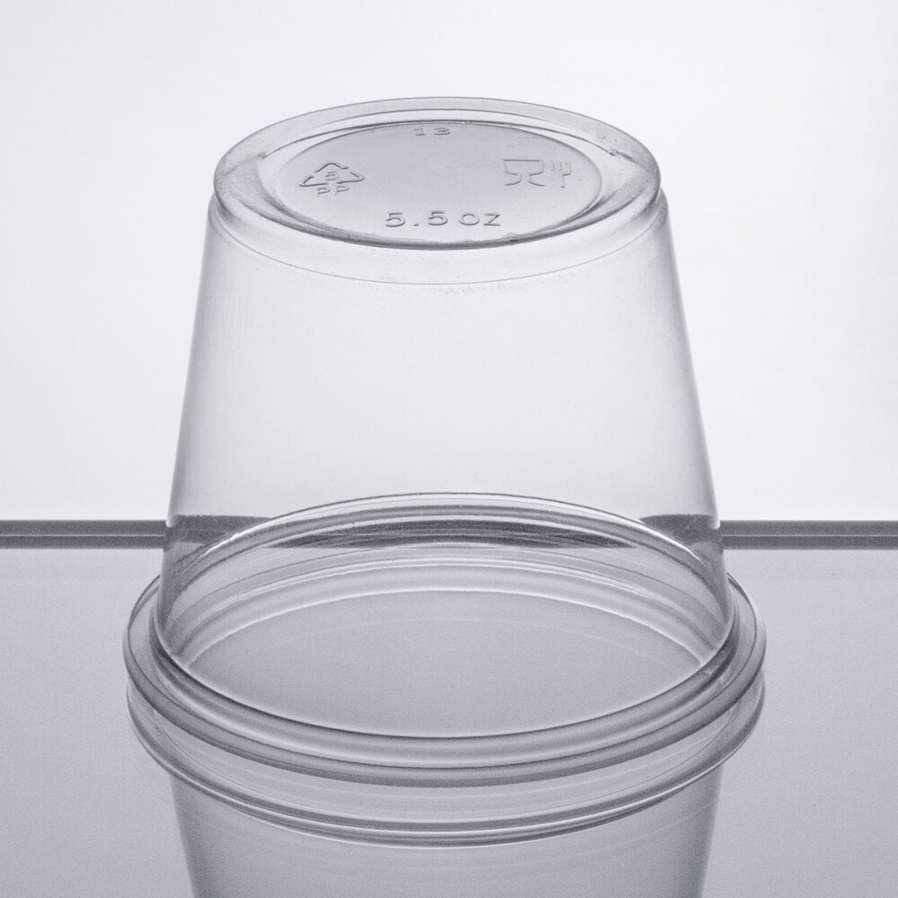 Choice 5.5 oz. Clear Plastic Souffle Cup / Portion Cup 100/Pack