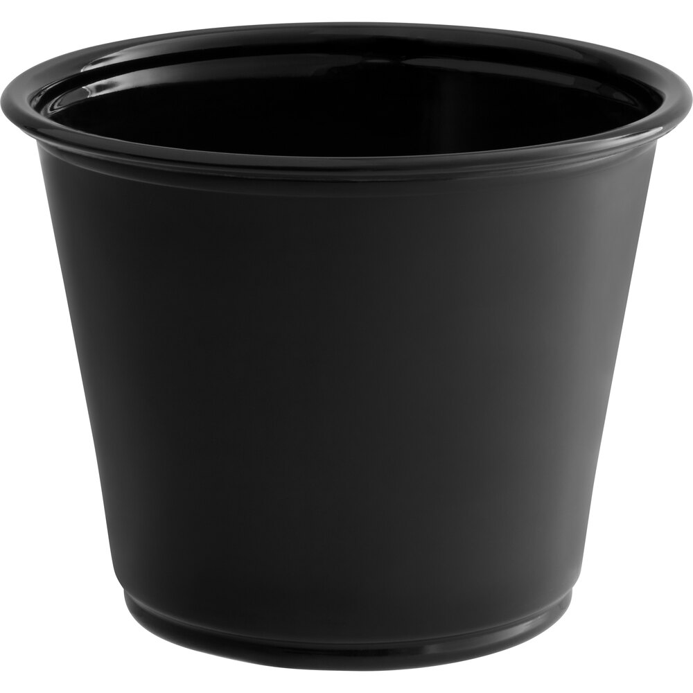 Choice 5.5 oz. Black Plastic Souffle Cup / Portion Cup 2500/Case