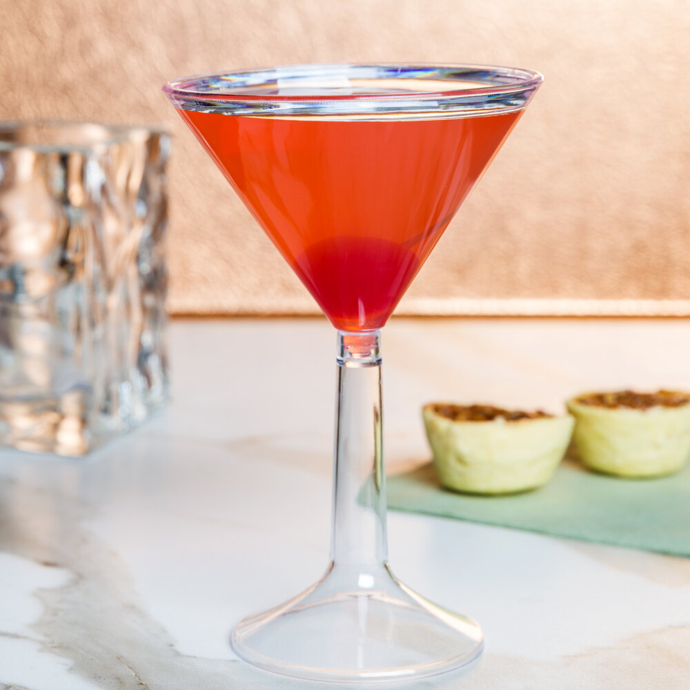 Visions 5.5 oz. Heavy Weight Clear Plastic 2-Piece Martini Cup - 96/Case