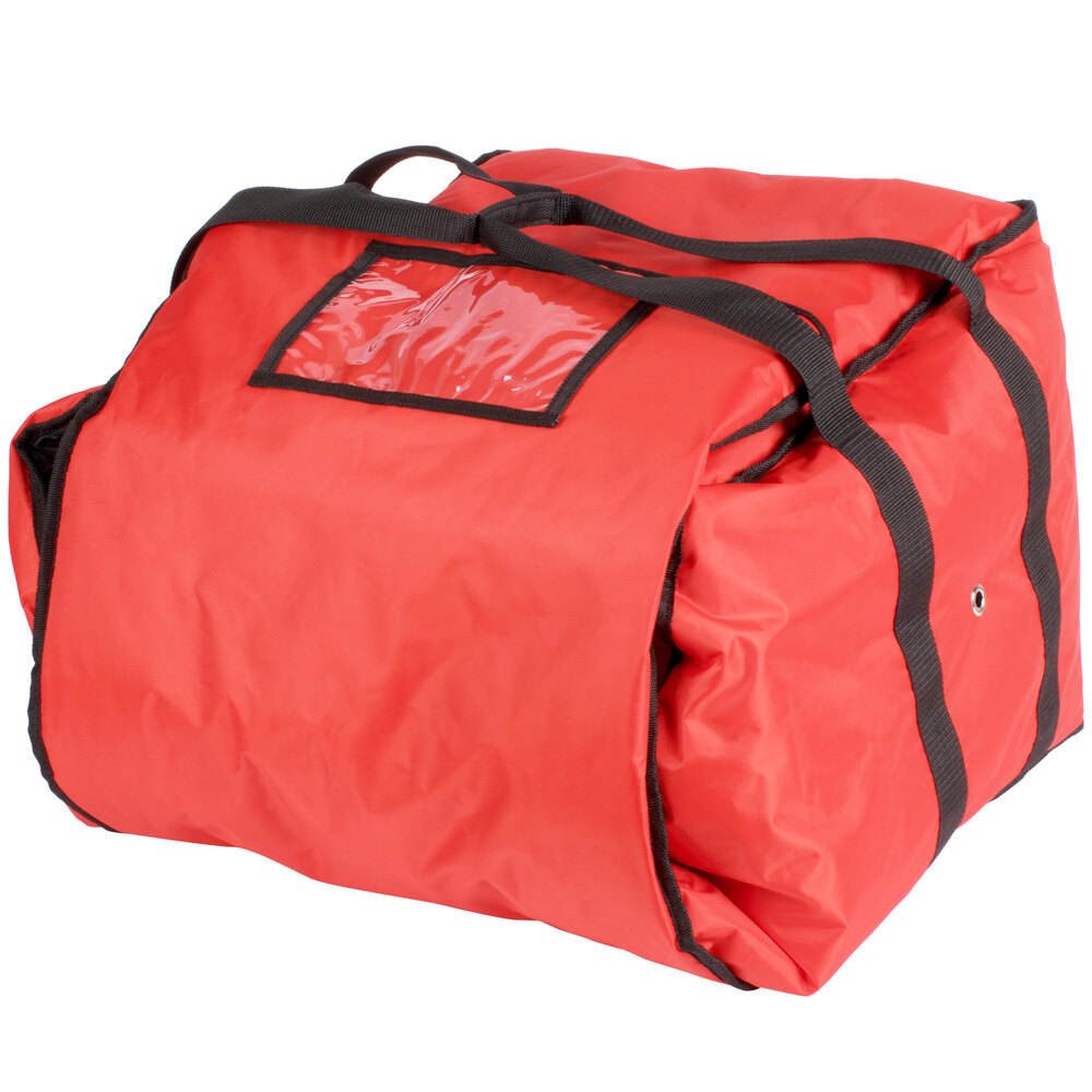 ServIt Insulated Pizza Delivery Bag, Red SoftSided HeavyDuty Nylon