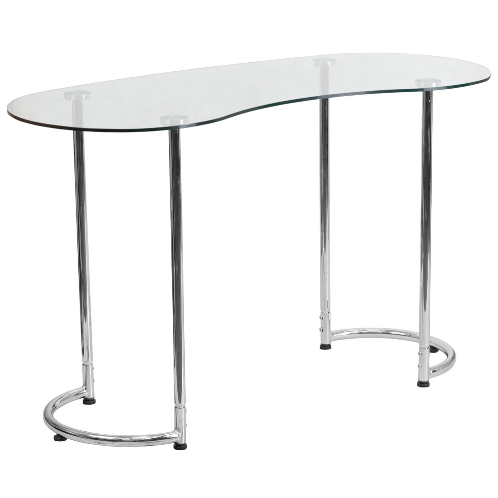 Flash Furniture NANYLCD1235GG Tempered Glass Desk with Chrome Finish