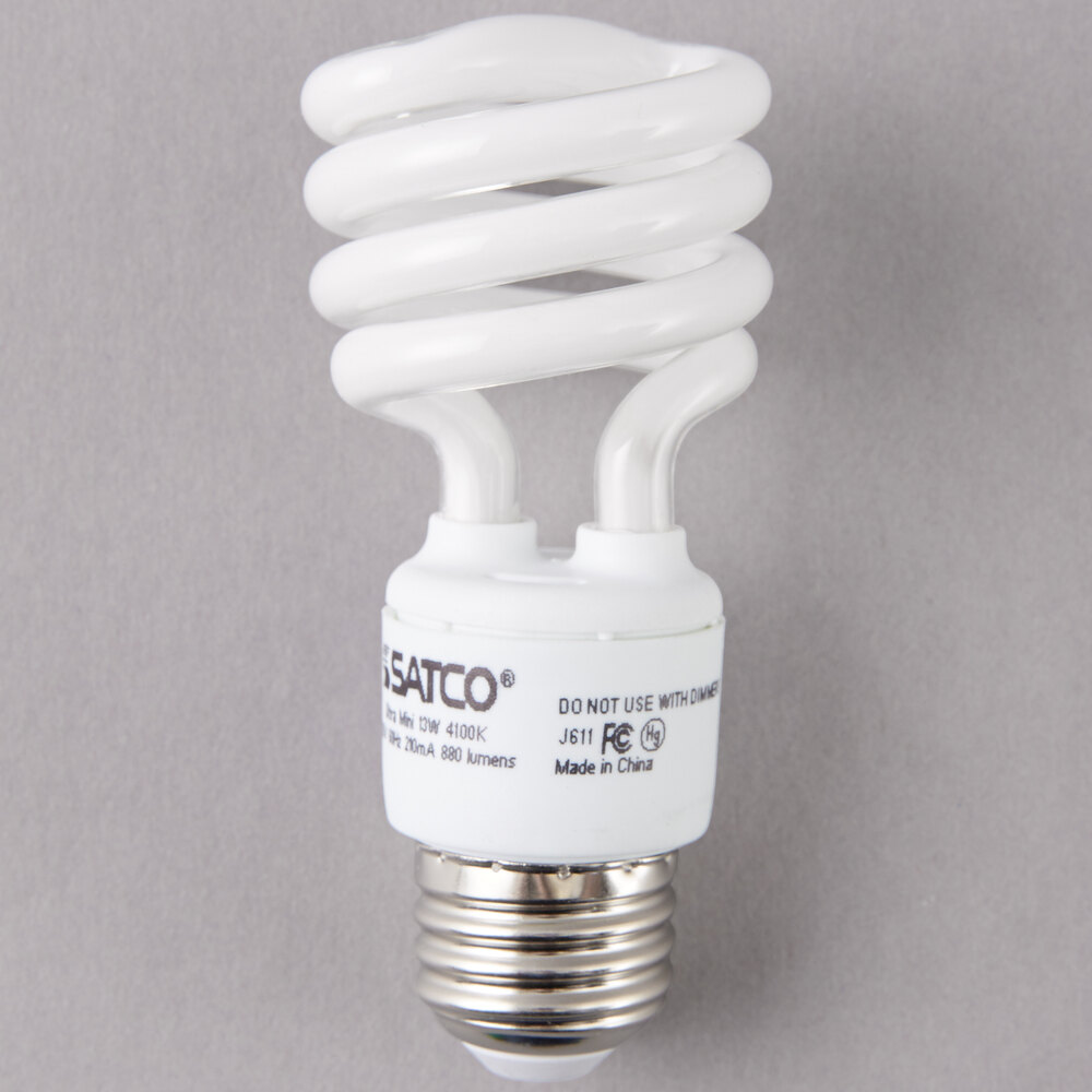 Satco S7218 13 Watt (60 Watt Equivalent) Cool White Mini Spiral Compact