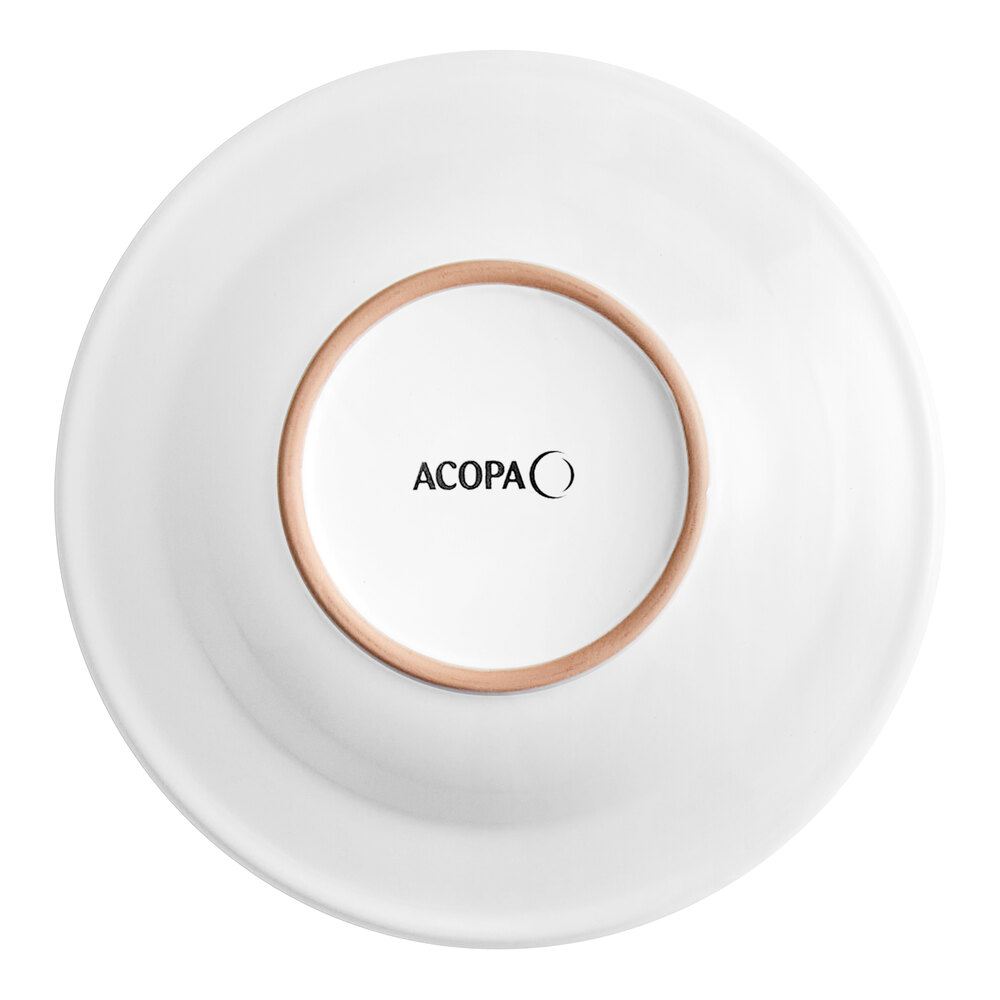 Acopa Swell 20 oz. Ivory (American White) Embossed Wide Rim Stoneware Pasta  Bowl - 12/Case