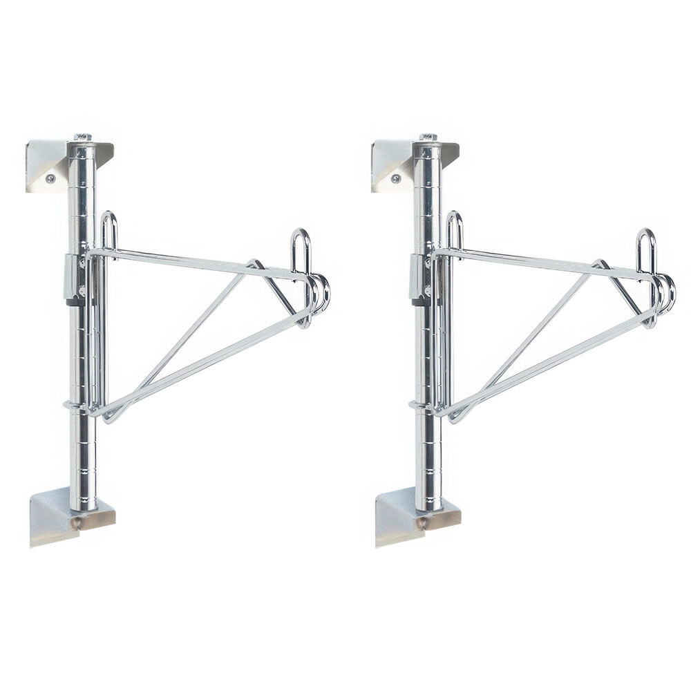 Metro SW41C Super Erecta Chrome Single Level Post-Type Wall Mount End ...