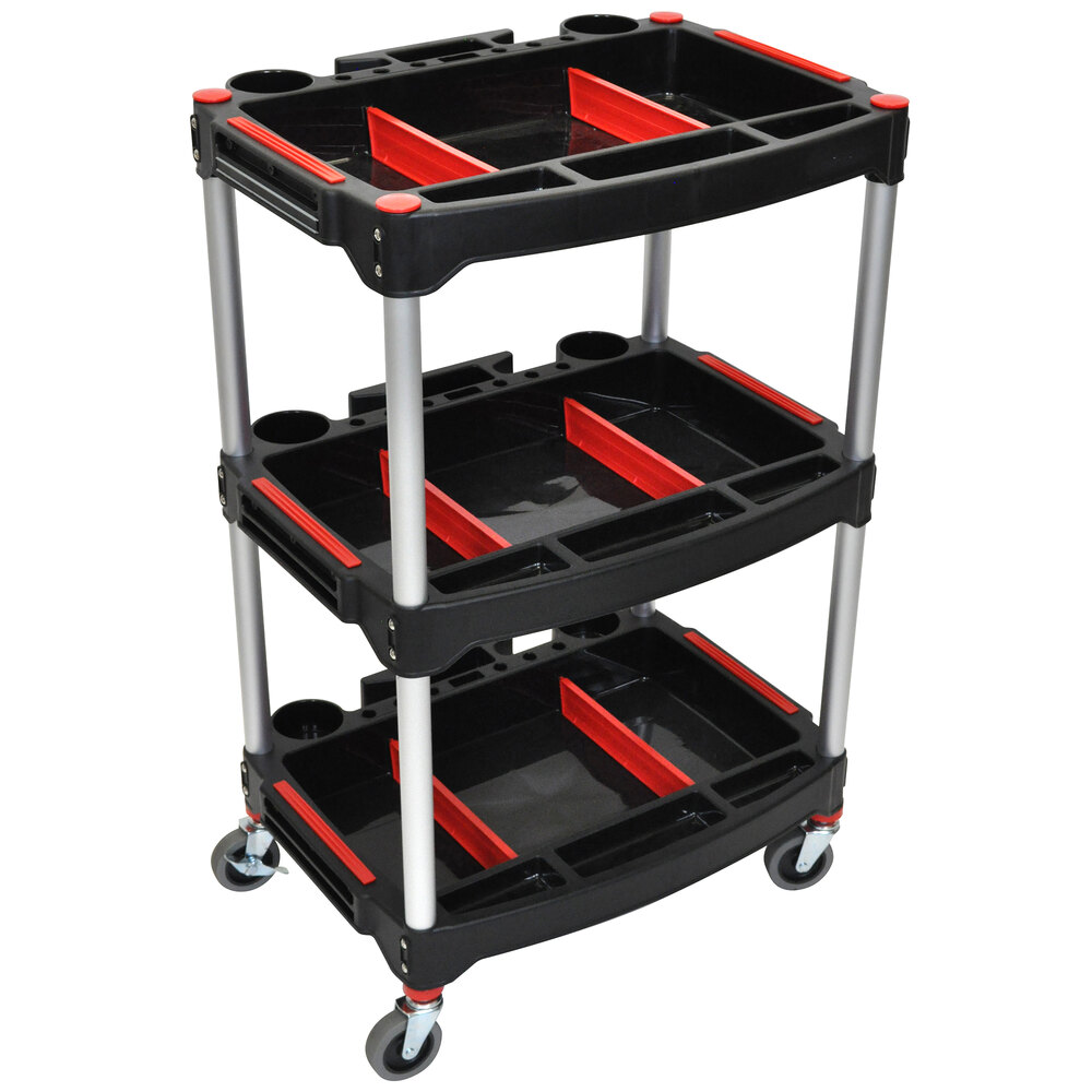 Luxor MC3 Black 3 Shelf Mechanics Cart 23" x 18"