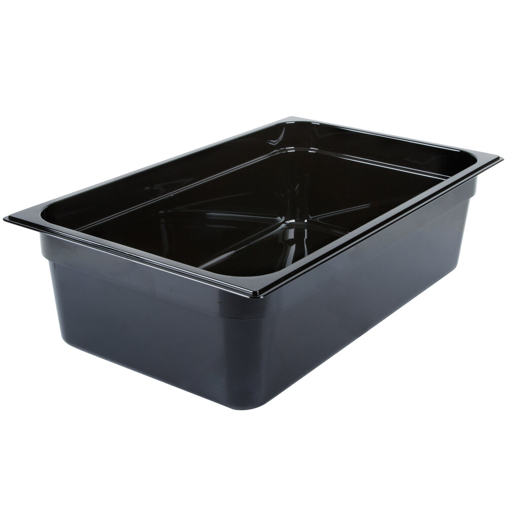 Carlisle 10402B03 StorPlus Full Size Black High Heat Plastic Food Pan