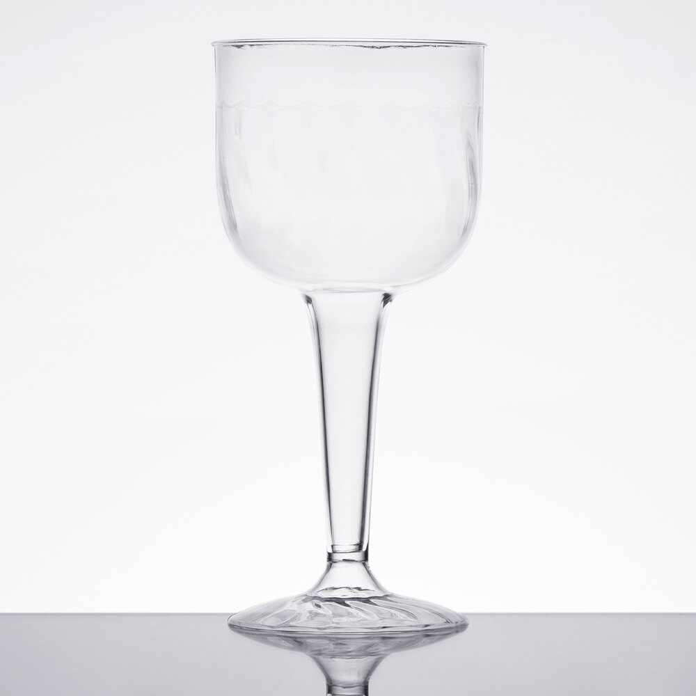 Fineline Flairware 2209 8 oz. Clear 1 Piece Plastic Wine Goblet 96/Case
