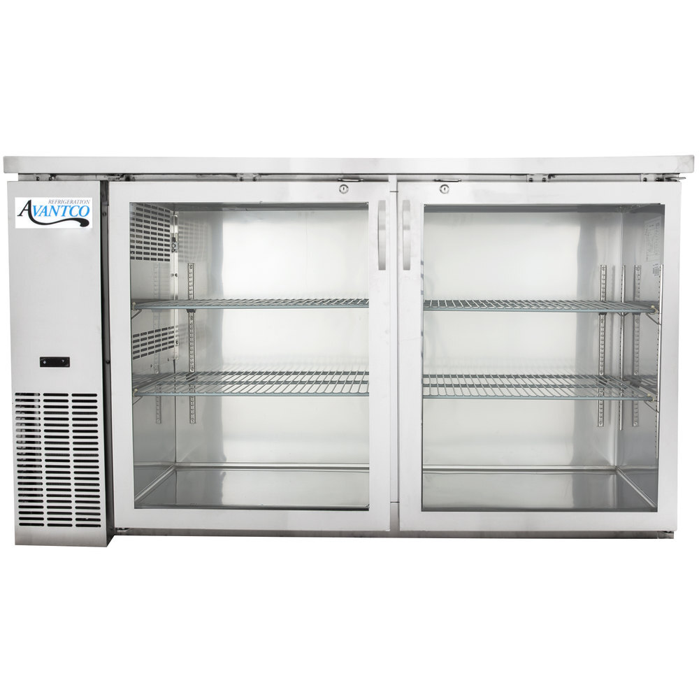 Avantco UBB60GHCS 60" Stainless Steel Narrow Glass Door Undercounter