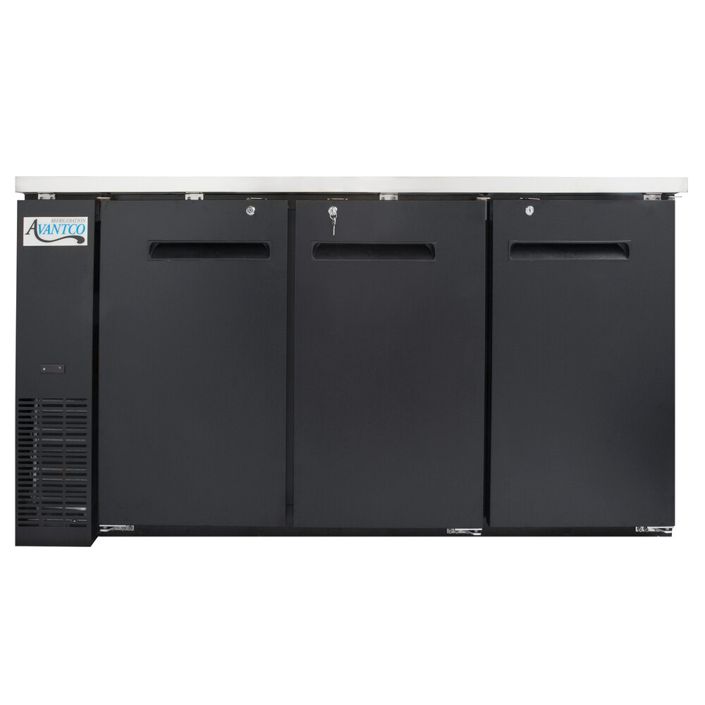 Avantco UBB72HC 73" Black Narrow Solid Door Undercounter Back Bar