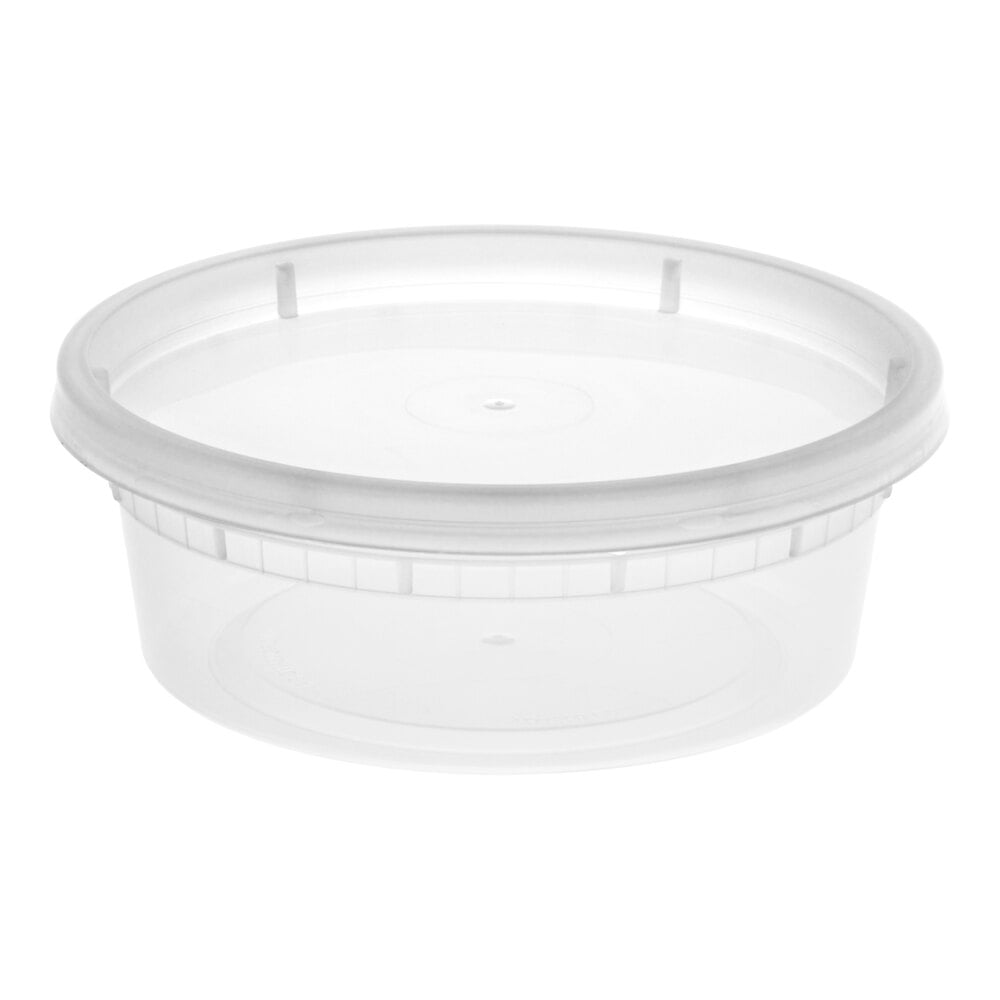 8 Oz PP Deli Container Combo Cup with Lid, Clear,  H-S8