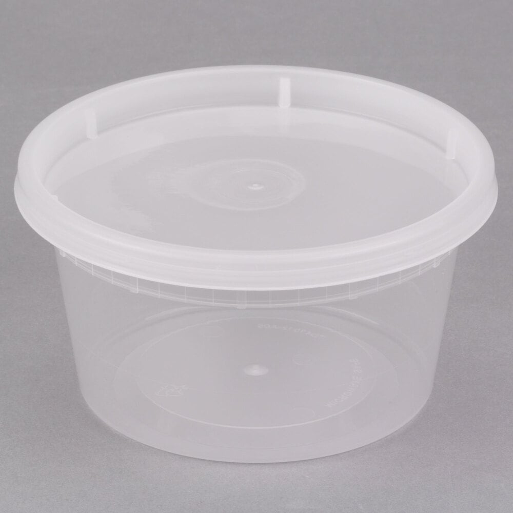 2.7 Qt. Translucent Round Deli Container and Lid Combo Pack - 10/Pack