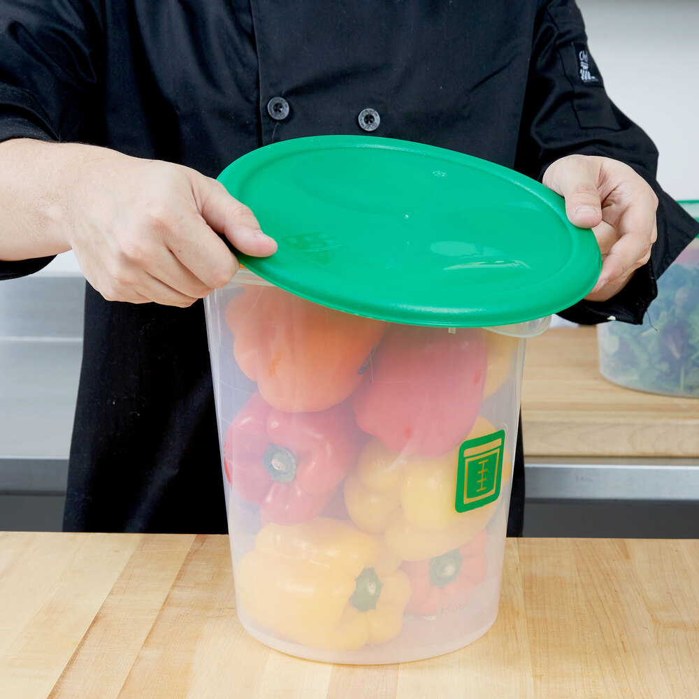 Rubbermaid 1980381 ColorCoded 6 and 8 Qt. Green Round Food Storage Container Lid
