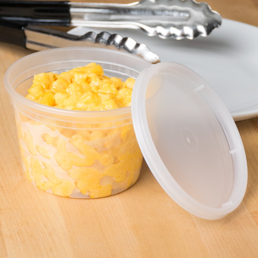 Details about   FOOD CONTAINER LID Combo Microwavable Round Clear Plastic Deli Storage 240 Case 