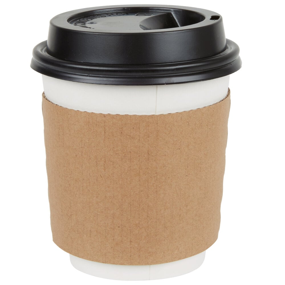 100 x Coffee Clutch Sleeves Kraft Cardboard Suitable for 8oz /10oz cups 