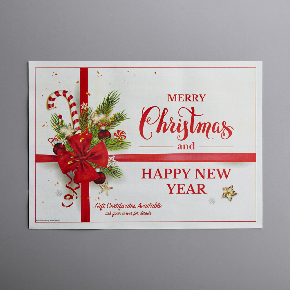 Hoffmaster 10" x 14" Paper Holiday Placemats 1000/Case