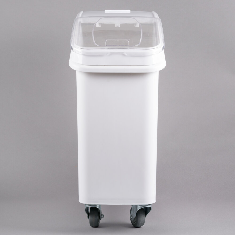 Baker's Mark 21 Gallon White Mobile Ingredient Storage Bin with Lid