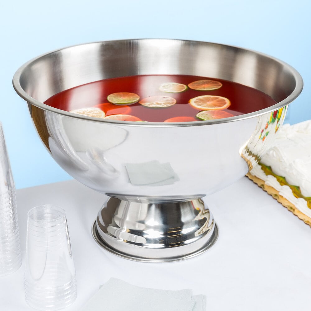 12 Qt. Stainless Steel Punch Bowl with Mirror Finish