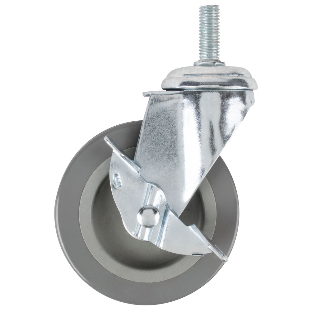 Choice 4" Swivel Caster with Brake for Stainless Steel Utility Carts
