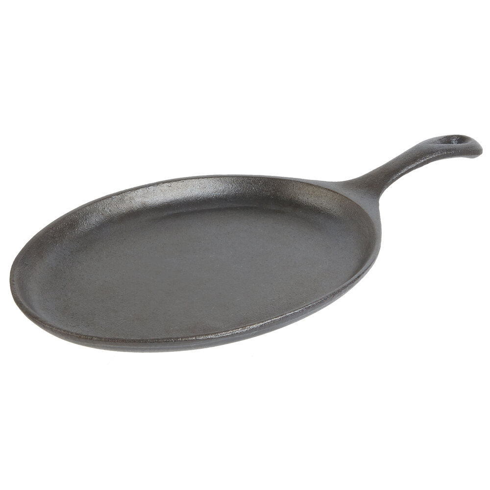 thumbnail image 2 of MyXOHome 9x7 Inch Oval Cast Iron Fajita Skillet With Wooden Base – Black 2 of 4