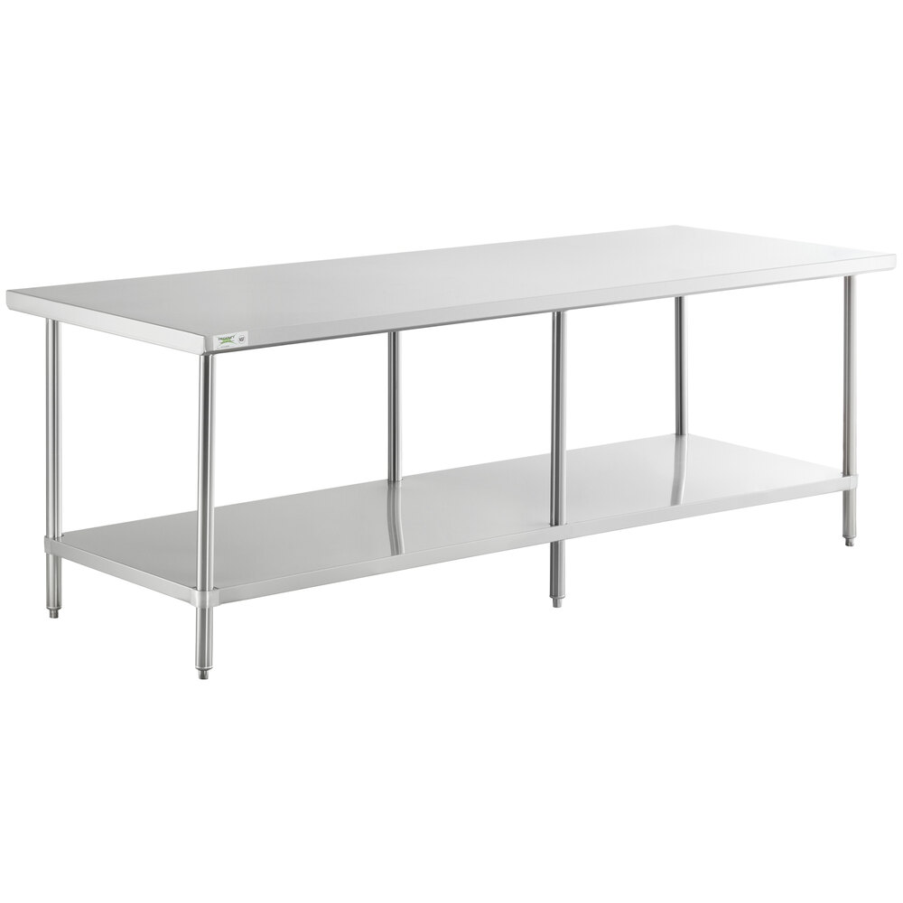 Regency 36 inch x 96 inch 16 Gauge Stainless Steel Commercial Work Table with Undershelf