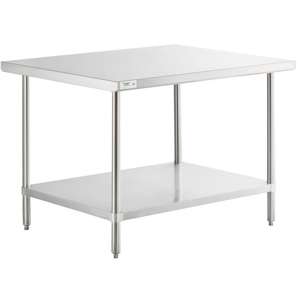 Regency 36 inch x 48 inch 16 Gauge Stainless Steel Commercial Work Table with Undershelf