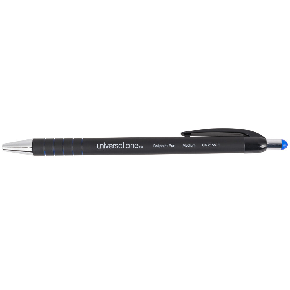 Universal One UNV15511 Comfort Grip Blue Medium Point 1mm Retractable