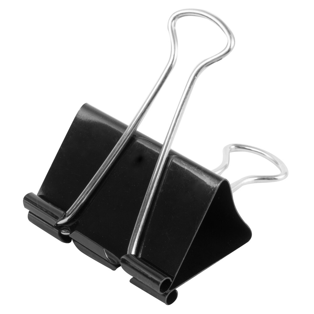 Universal UNV11112 1" Capacity Black Large Binder Clip 12/Pack