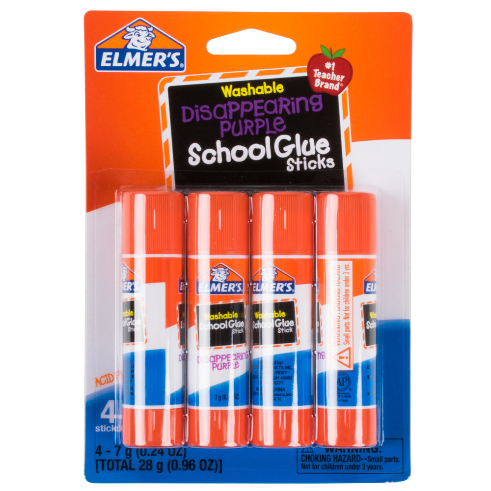 Elmer's E543 0.24 oz. Disappearing Purple School Glue Stick 4/Pack