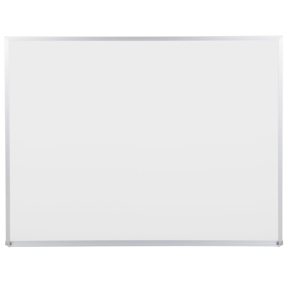 Universal UNV43624 48" x 36" White Melamine Dry Erase Board with Satin