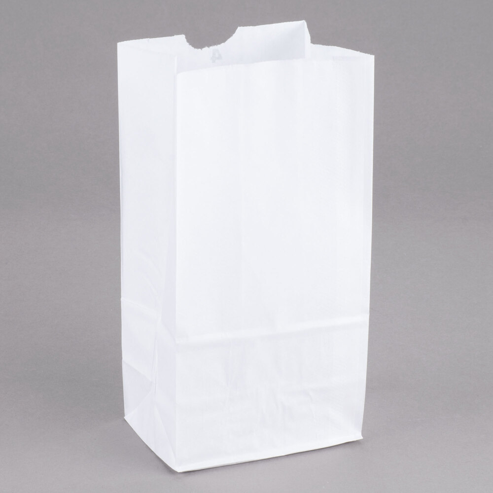 500 Pack 2 Lb White Paper Lunch Bags - 7.88x4.13x2.5 Inch Bulk Food Storage Bags