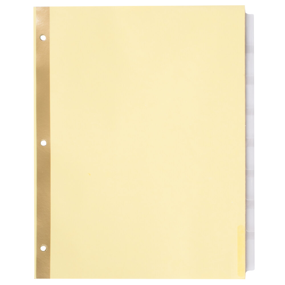 Universal UNV20891 Buff Clear Extended Length Insertable 8Tab Divider