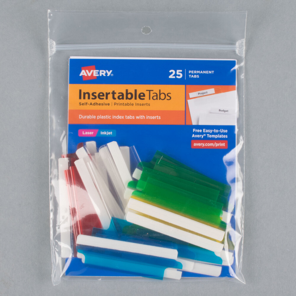 16230 Avery 1.5" Clear Tab Self-Adhesive Plastic Tabs 25pk 