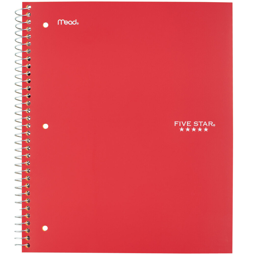 Five Star 72053 Red College Rule 1 Subject Trend Wirebound Notebook