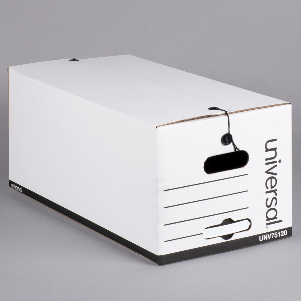 Universal UNV75120 24" x 12" x 10" White Economy Fiberboard Storage Box